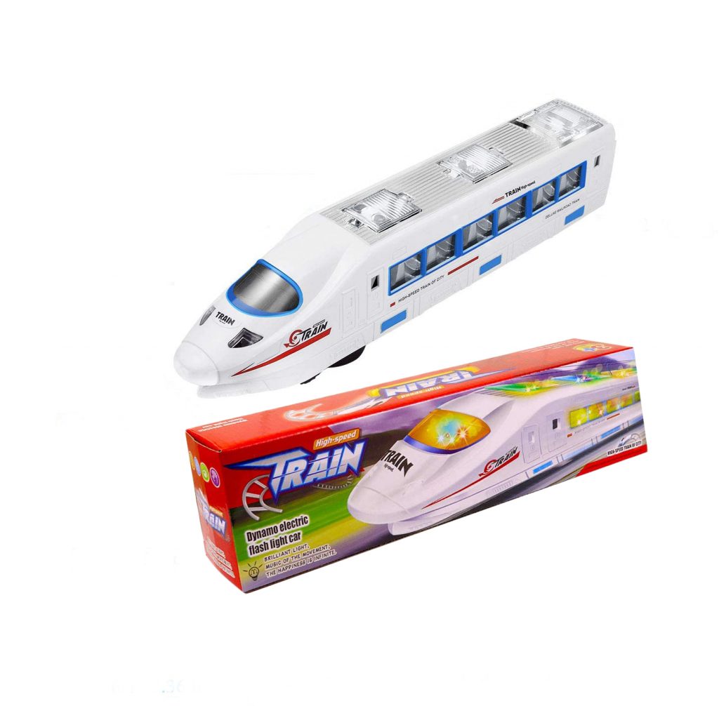 BUMP & GO TOY HIGH SPEED TRAIN ELECTRIC KIDS WITH FLASHING LIGHTS AND